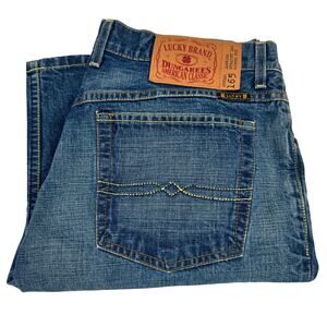 Lucky Brand Jeans Mens 34 (33x32 ACTUAL) 165 Straight Blue Denim Vintage